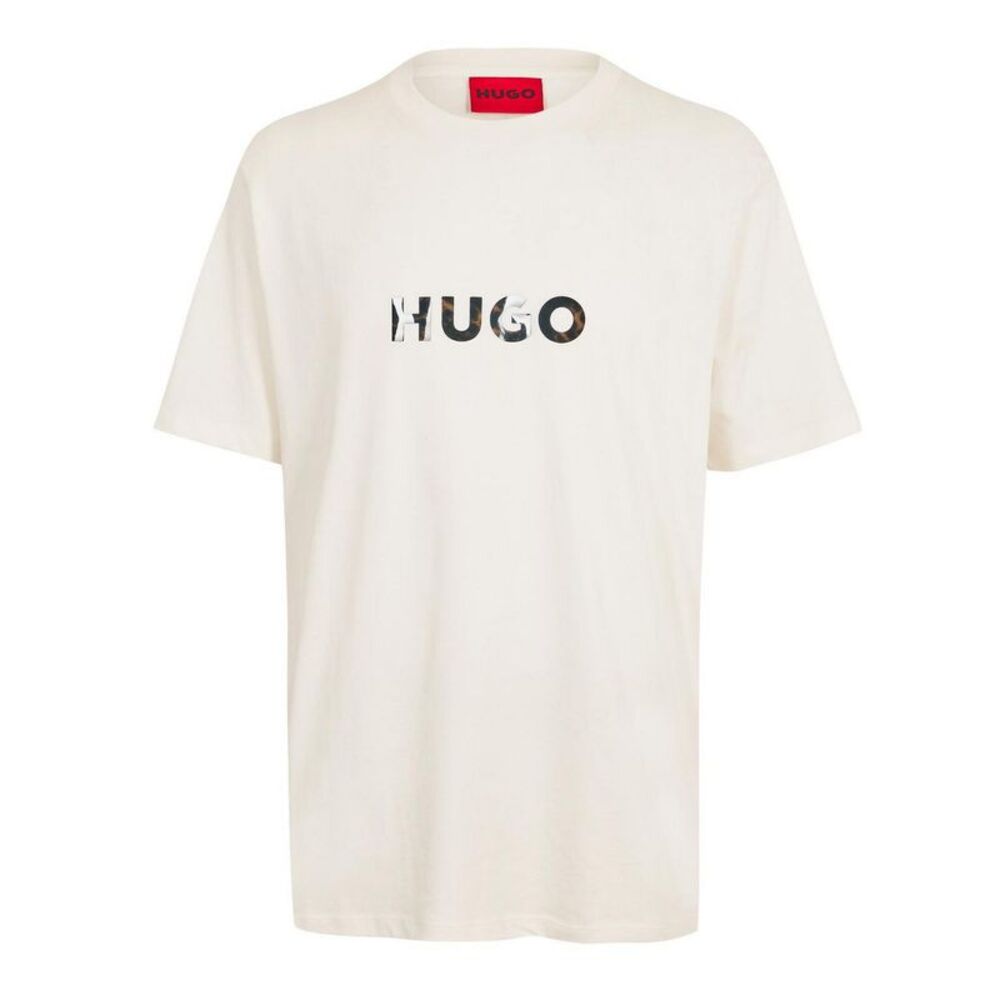 Hugo Mens Dumeo Animal Print Logo Cotton T-Shirt / White